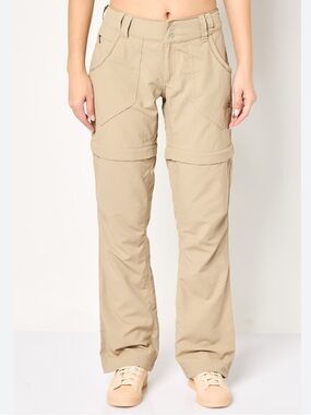 North Face Convertible Pants Tan Sz 4 Long Excellent Condition
